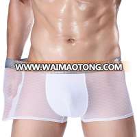 Cheap wholesale custom made ice silk Shantou sexy transparent mens underwear